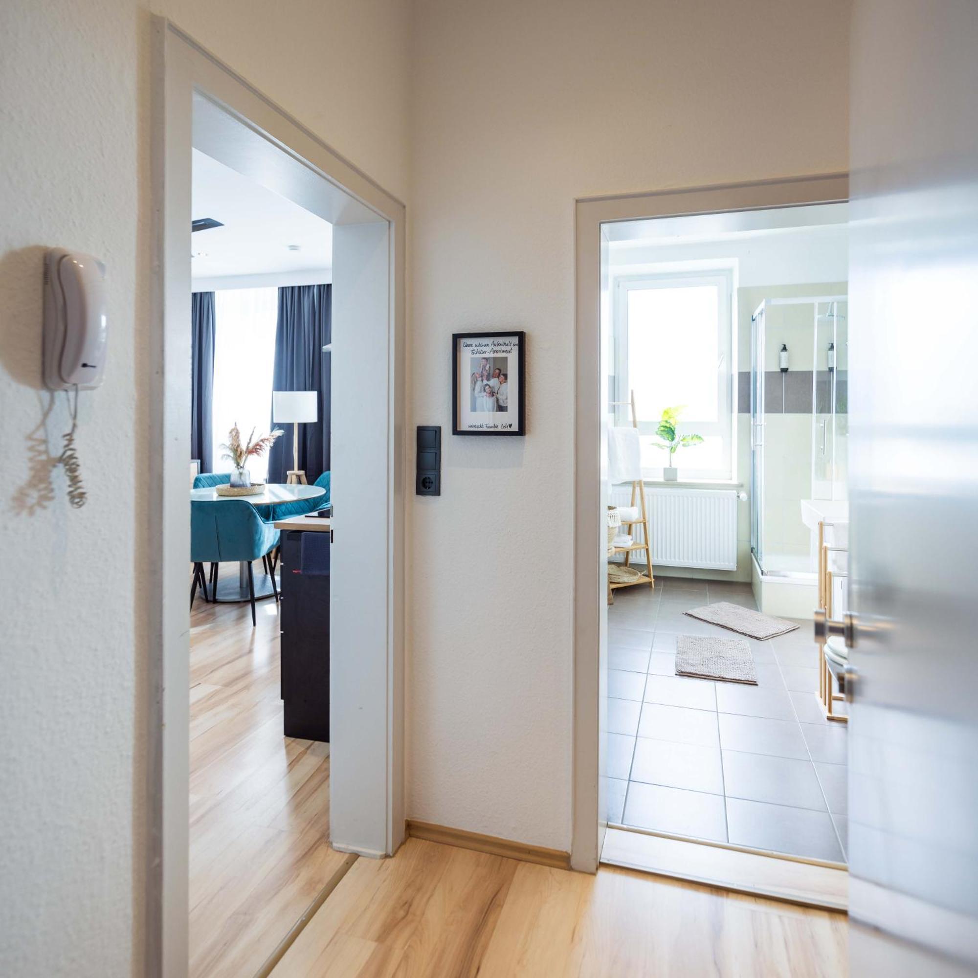 Schillerapartment Hof, Kueche, 24H Digital-Checkin, Parkplatz, Wlan250Mbit Hof  Exterior foto
